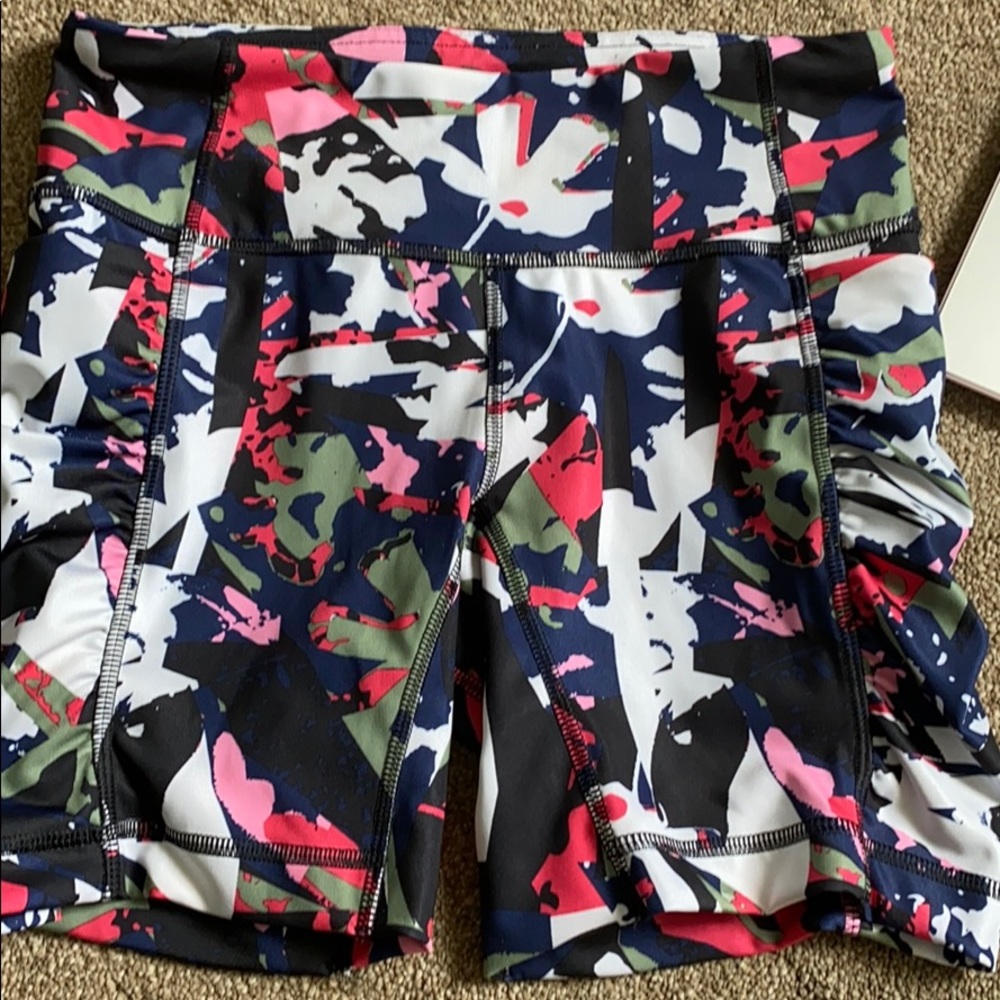 Multicolored Lululemon bicycle shorts